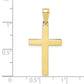 10K Yellow Gold Polished Cross Pendant - dimensions