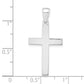 10K White Gold Polished Cross Pendant - dimensions