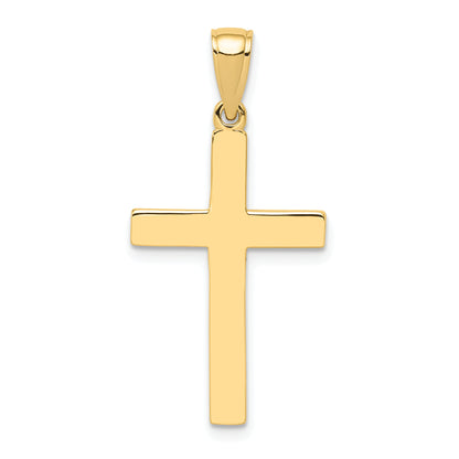 10K Yellow Gold Polished Cross Pendant - front view