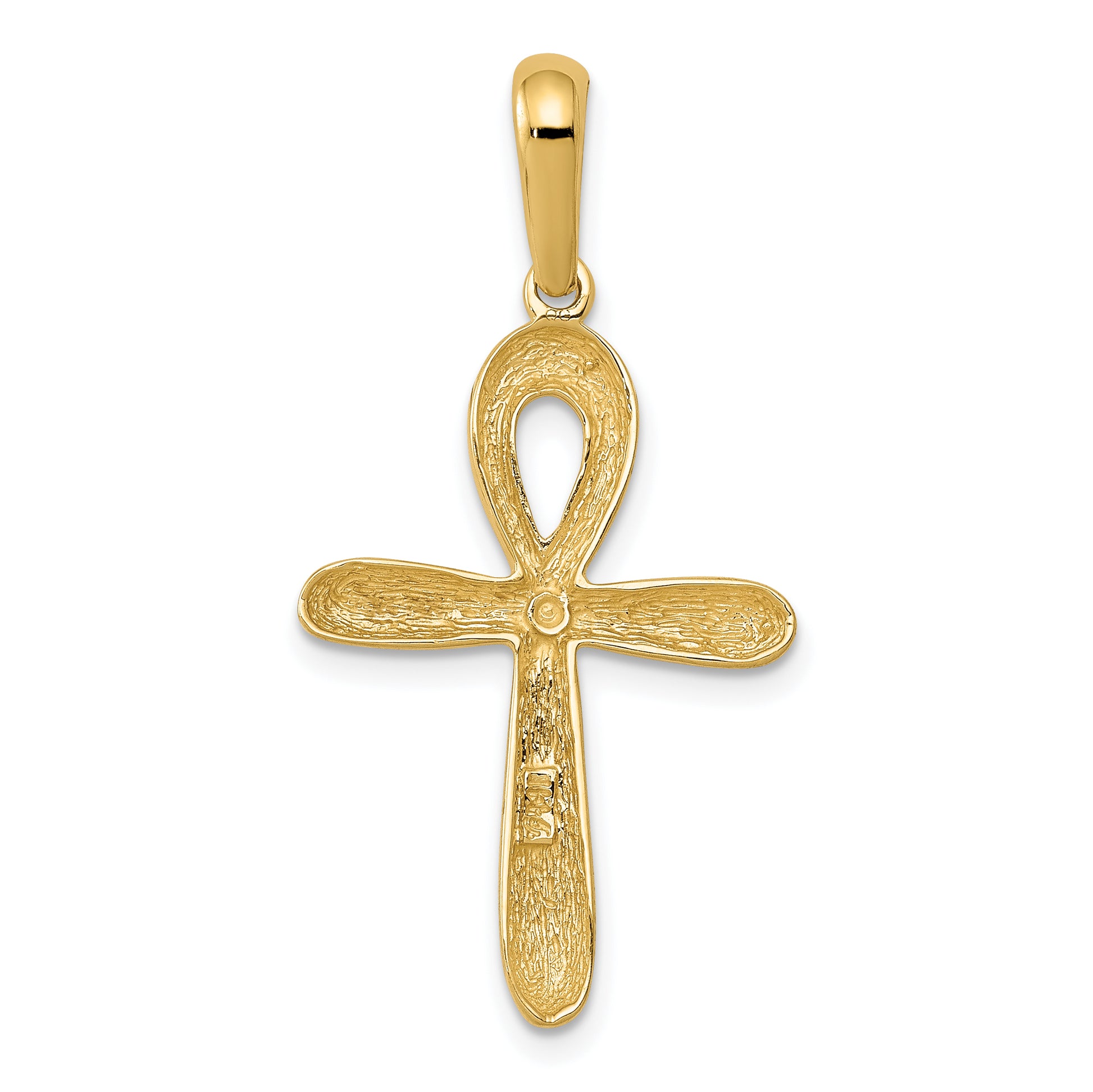 10K gold ankh cross pendant detail view - 10K2277