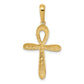 10K gold ankh cross pendant detail view - 10K2277