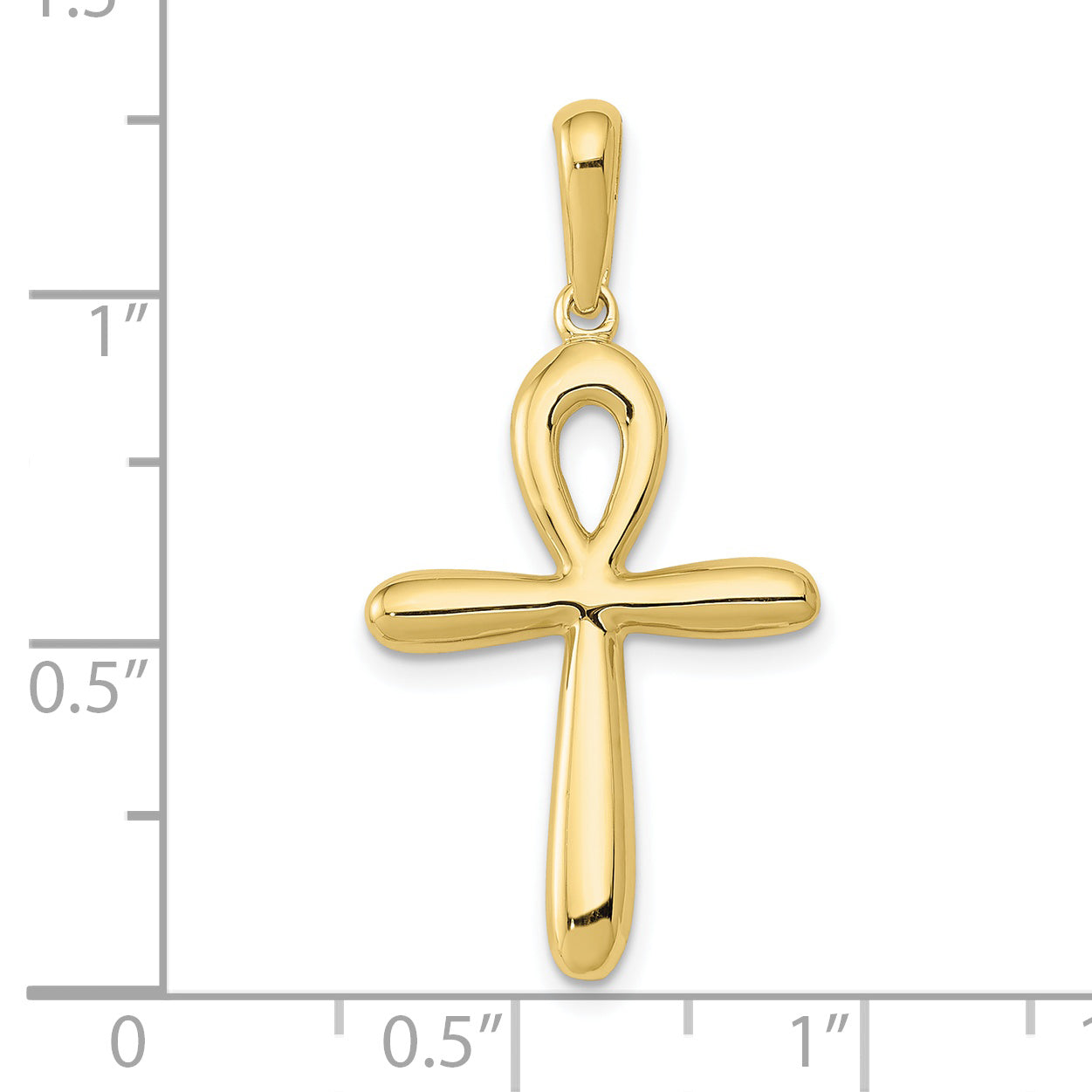 10K gold ankh cross pendant dimensions - 10K2277