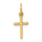 10K yellow gold small cross charm detail view - 10K2280