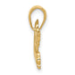 10K gold dove charm pendant, angled view