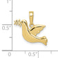 10K gold dove with olive branch pendant shown on model