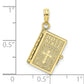 Gold Holy Bible Pendant dimension chart