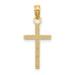 10K gold small Latin cross charm detail view - 10K8410