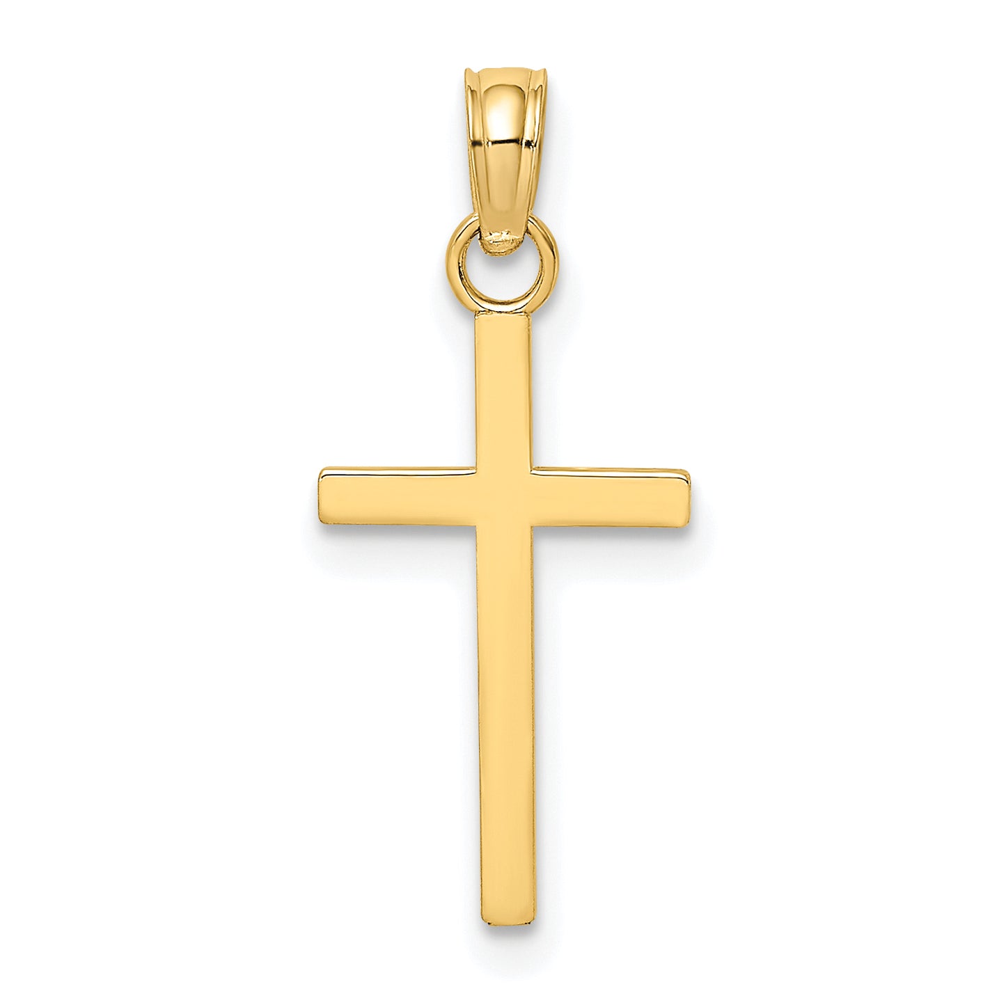 10K yellow gold polished small Latin cross charm - 10K8410