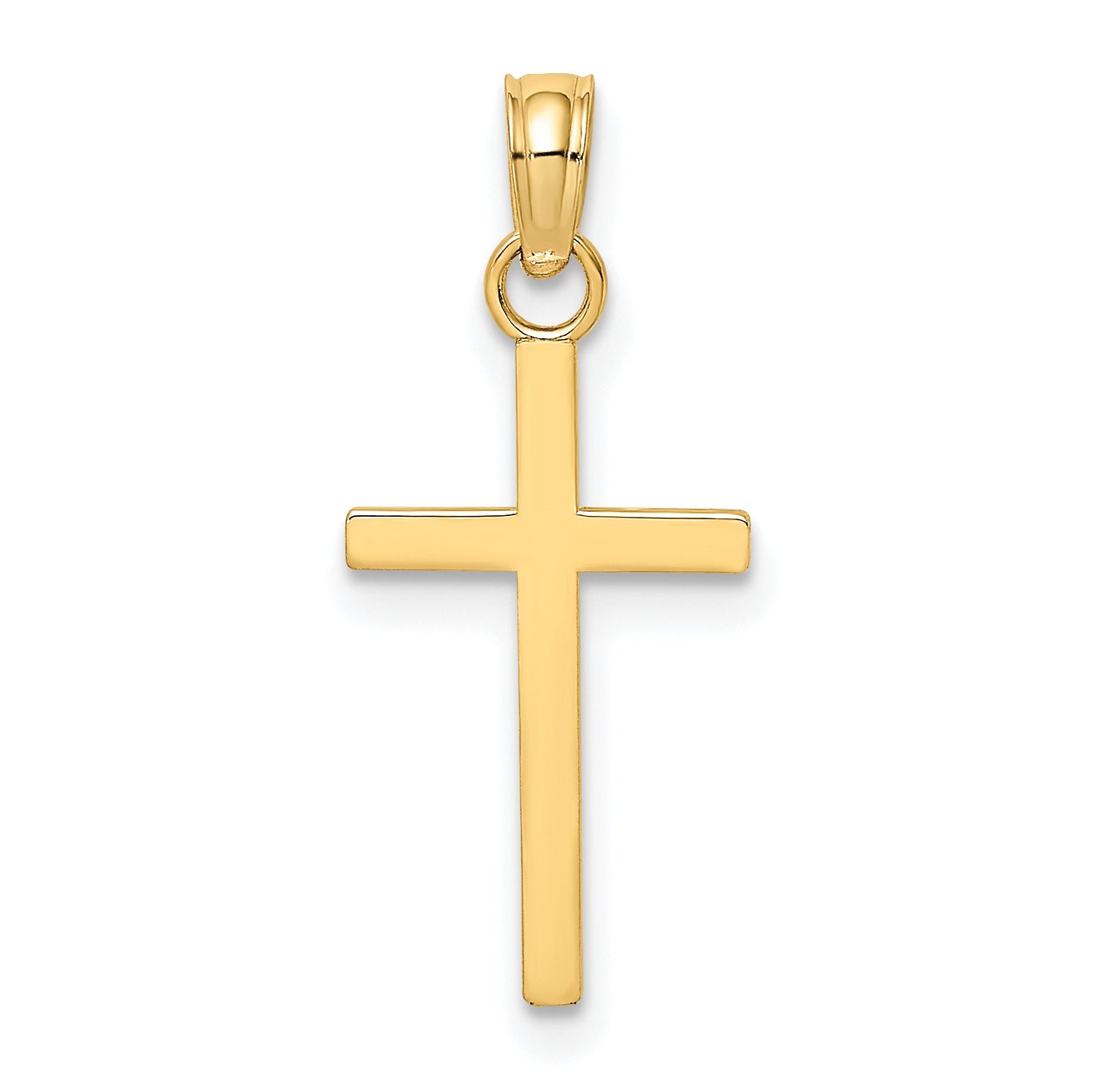 10K yellow gold polished small Latin cross charm - 10K8410