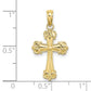 Cross with Scroll Tips Pendant dimension chart