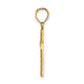 10K yellow gold beaded polished cross charm alternate view - 10K8548