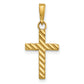 10K yellow gold beaded polished cross charm - 10K8548