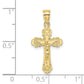10K gold scalloped-edge crucifix charm dimensions - 10K8583