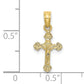 10K Gold Mini Crucifix Pendant dimension chart