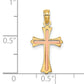 10K two-tone gold cross charm dimensions - 10K9067