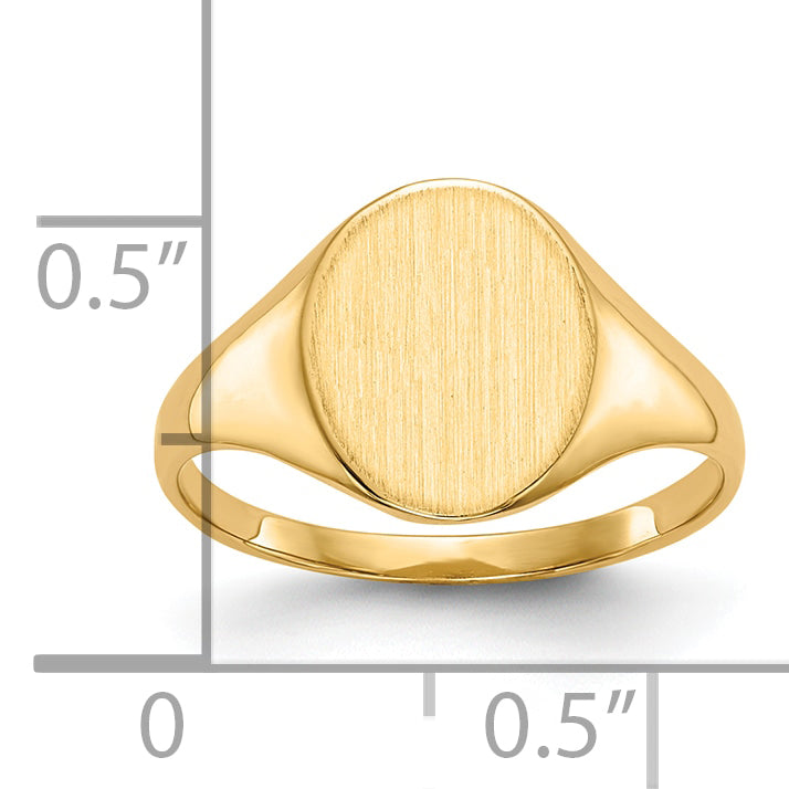10K Yellow Gold Closed Back Oval Signet Ring 9.5 x 11.0 mm 10RS101 - alternate view
