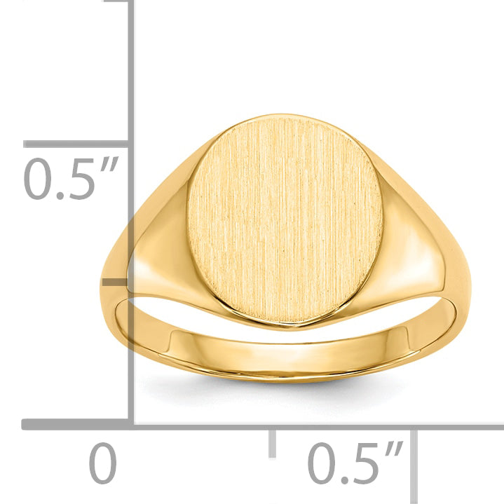 10K Yellow Gold Oval Signet Ring 9.5 x 11.0 mm 10RS113 - alternate view