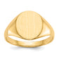 10K Yellow Gold Oval Signet Ring 9.5 x 11.0 mm 10RS113