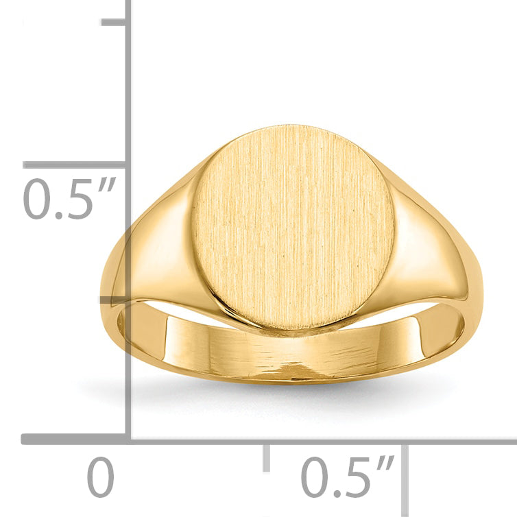10K Yellow Gold Round Signet Ring 9.5 x 10.0 mm 10RS140 - alternate view