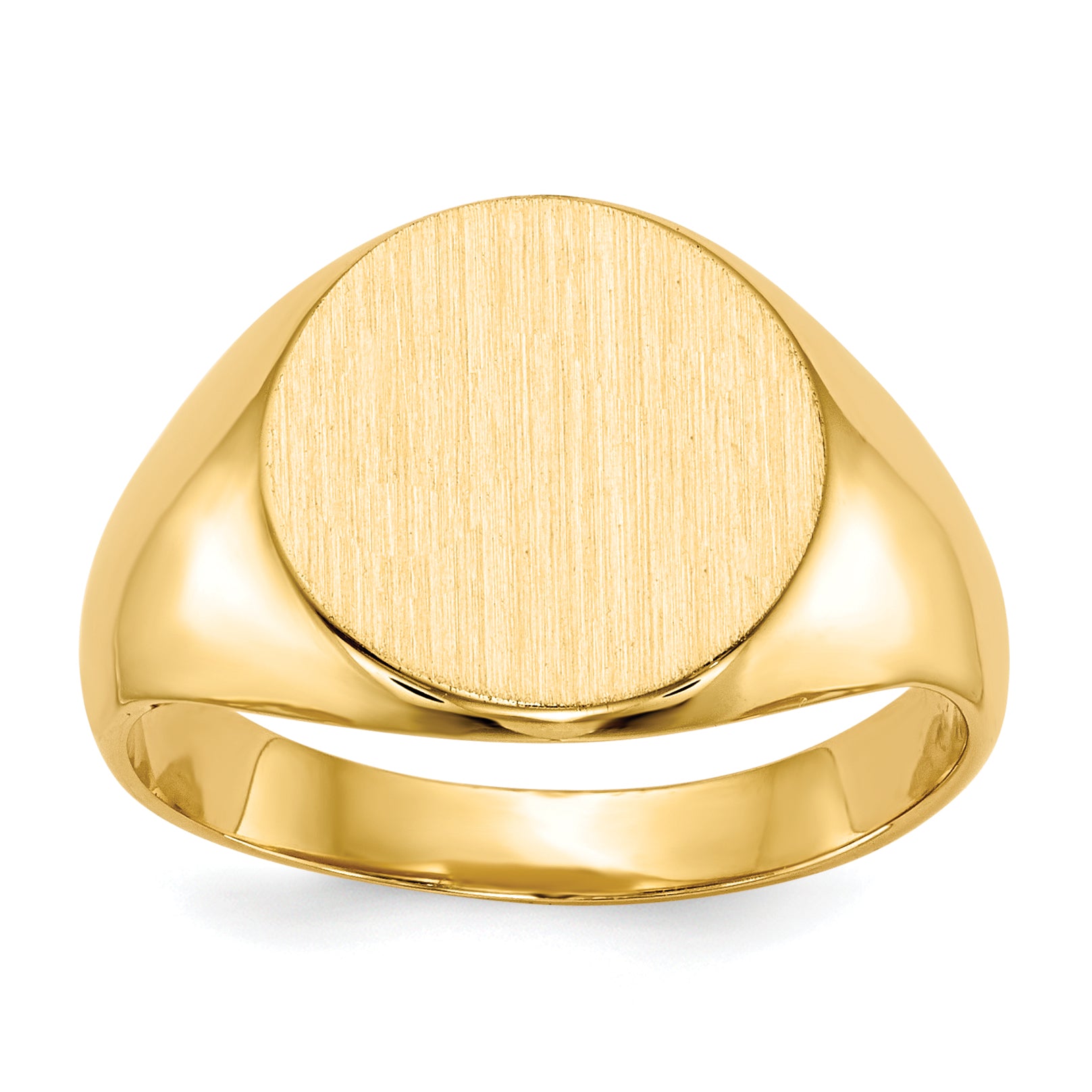 10K Yellow Gold Round Signet Ring 11.5 x 12.0 mm 10RS278