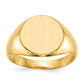 10K Yellow Gold Round Signet Ring 11.5 x 12.0 mm 10RS278