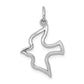 10K white gold polished cut-out dove charm pendant