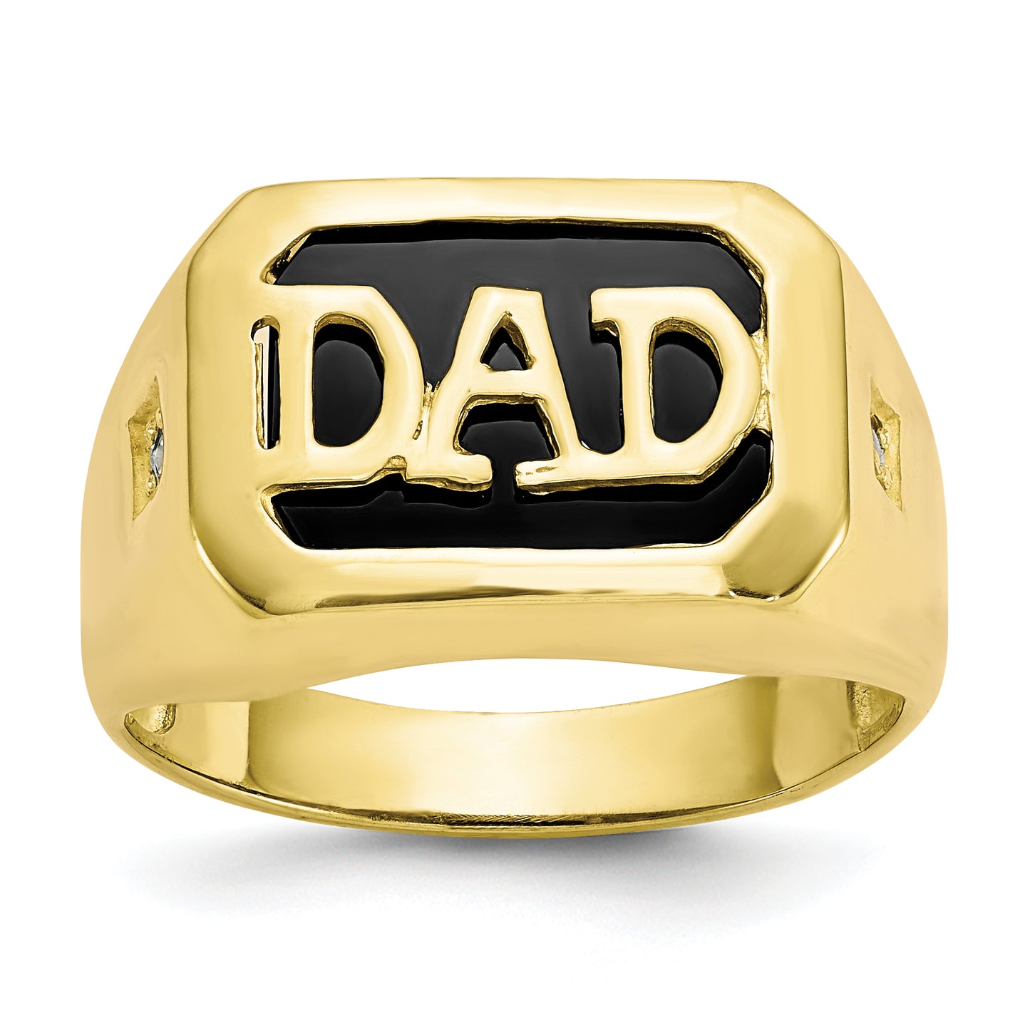 10K Yellow Gold Onyx and Diamond DAD Ring 10X152
