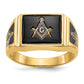 10K Yellow Gold Rectangle Onyx Masonic Mens Ring 10Y4108M