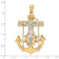 10K two-tone large mariner crucifix pendant 56 mm dimensions - 10ZC1419