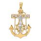 10K two-tone gold large mariner link crucifix pendant 56 mm - 10ZC1419
