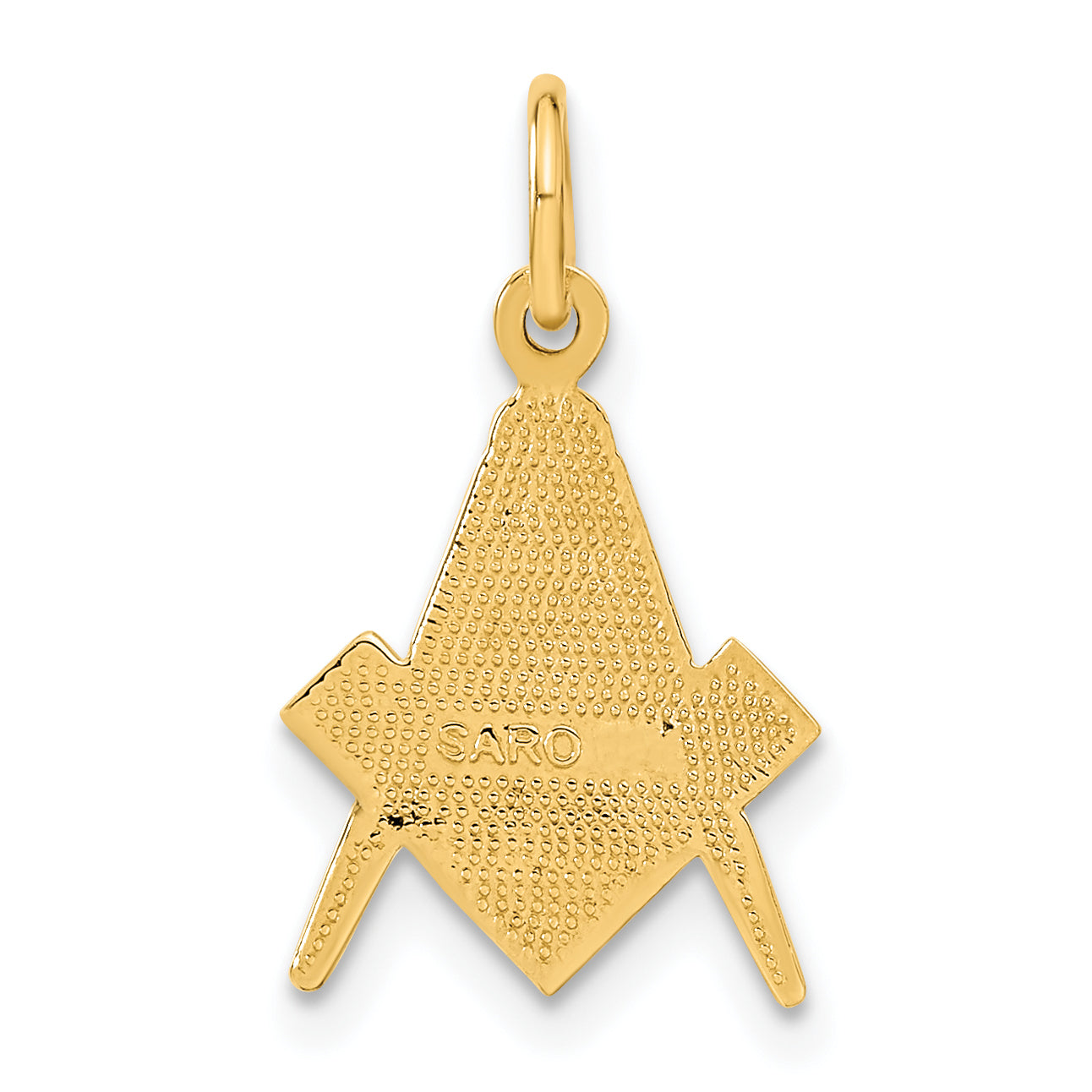 10K Yellow Gold Masonic Square and Compass Charm Pendant 10ZC436 - alternate view