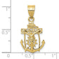 10K yellow gold mariner crucifix pendant 26 mm dimensions - 10ZC809