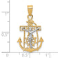 10K two-tone mariner crucifix pendant 29 mm dimensions - 10ZC811