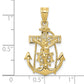 10K yellow gold mariner crucifix pendant 29 mm dimensions - 10ZC812