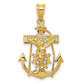 10K yellow gold mariner link crucifix pendant 29 mm - 10ZC812
