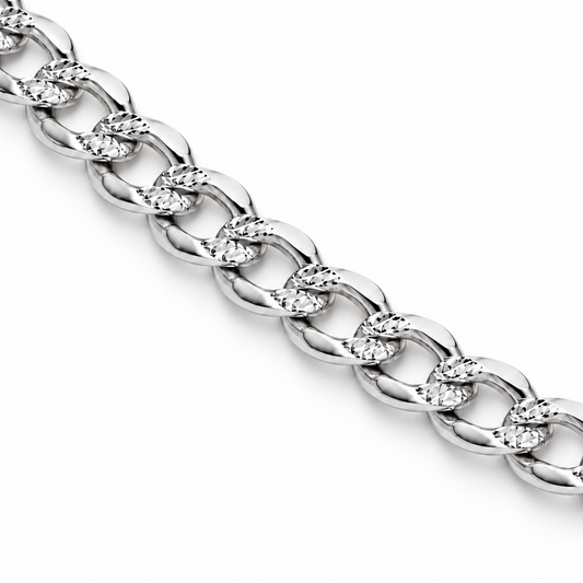 White gold Cuban curb link jewelry