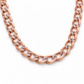 14K Rose Gold Solid Diamond-Cut Cuban Curb Link Chain