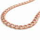 14K Rose Gold Solid Diamond-Cut Cuban Curb Link Chain
