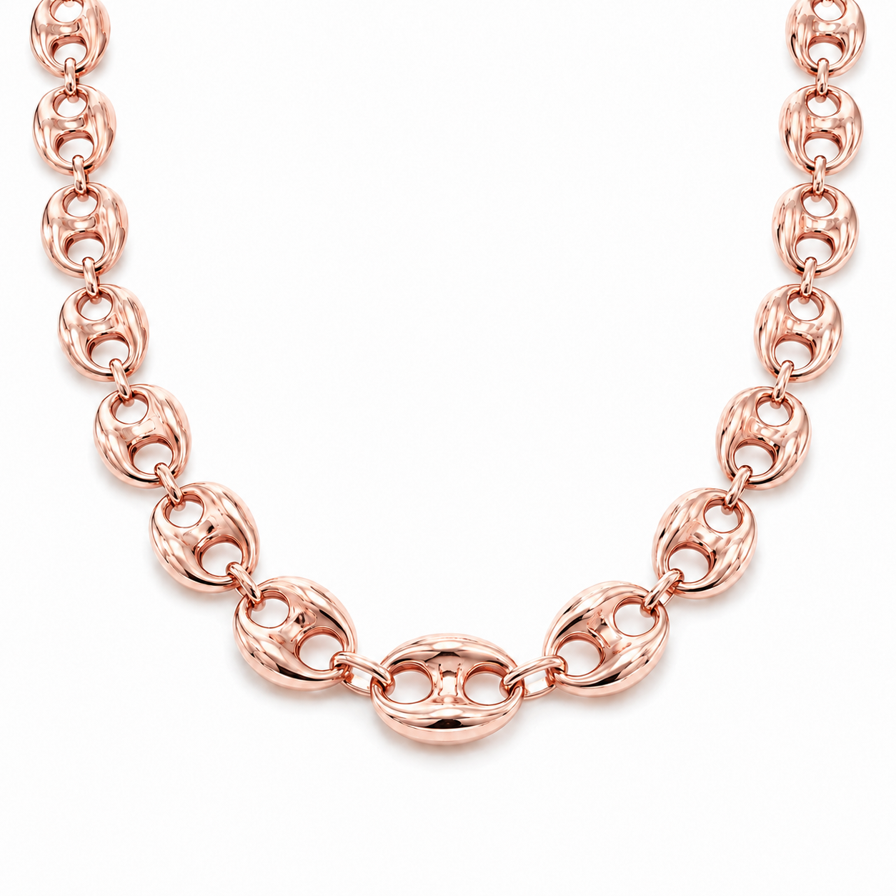 10K Rose Gold Hollow Puff Bracelet