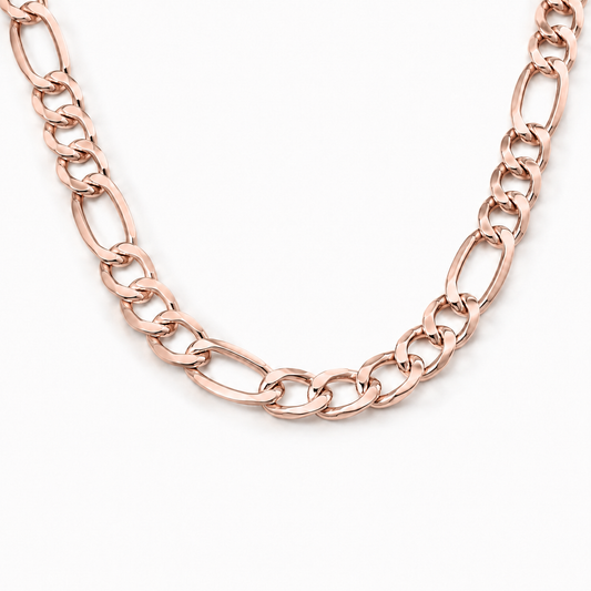 Rose gold Figaro chain