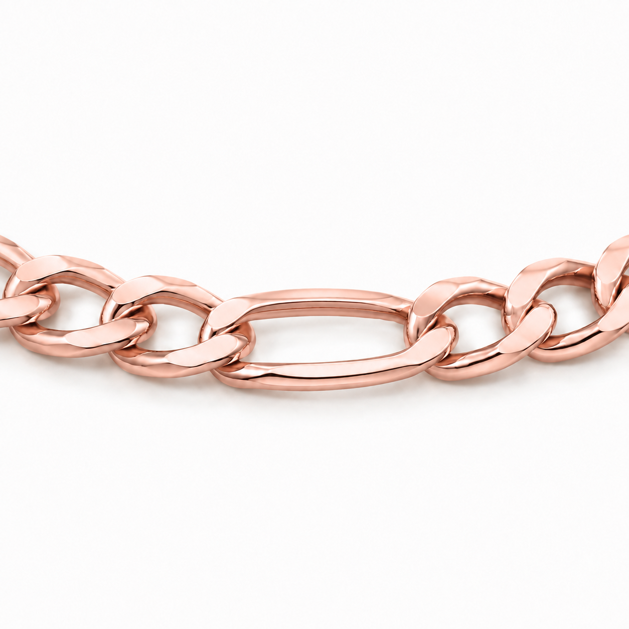10K Rose Gold Hollow Figaro Chain