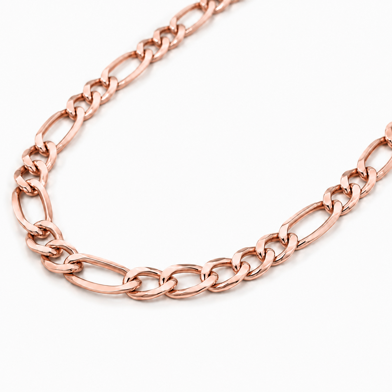 10K Rose Gold Hollow Figaro Chain