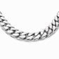 10K White Gold Heavy Solid Miami Cuban Link Chain, angled view