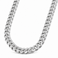 10K White Gold Hollow Miami Cuban Link Chain, close-up of the link detail