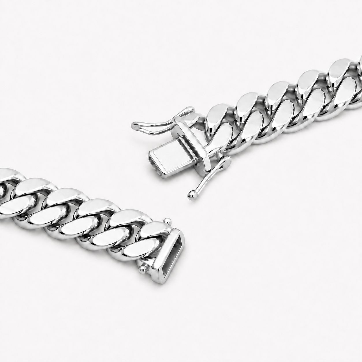 10K White Gold Hollow Miami Cuban Link Chain, additional view