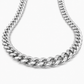 10K White Gold Hollow Miami Cuban Link Chain, front view on a white background