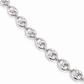 10K White Gold Hollow Puff Chain, diagonal view of the full chain