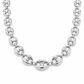 10K White Gold Hollow Puff Chain, front view on a white background