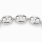 10K White Gold Hollow Puff Chain, close-up of the link detail