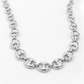 10K White Gold Hollow Puff Chain, three-quarter angle view